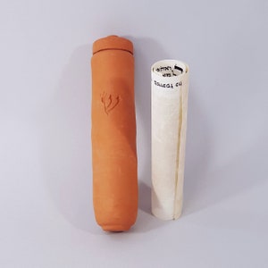 Mezuzah with scroll, Jewish wedding gift, Terracotta Ceramic Mezuzah, Large outdoor Mezuzah 15 cm. image 10