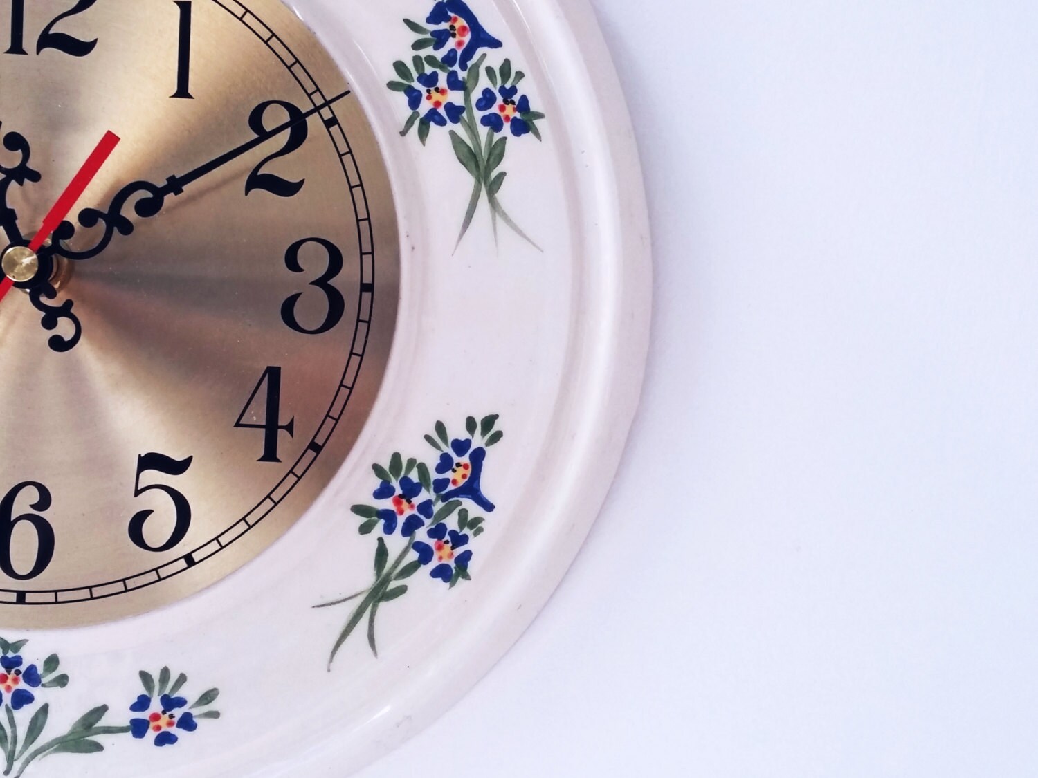 White ceramic wall clock ceramic wall decor handmade retro Etsy