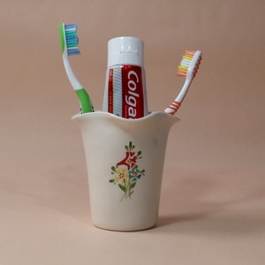 Portacepillos de cerámica, porta pasta de dientes, vaso para cepillos de dientes, accesorios de baño, juego de baño de cerámica, estilo retro