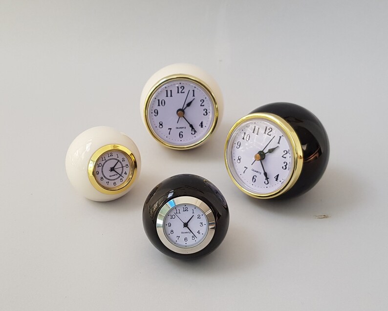 Small Black Desk Clock a Handmade Ceramic Ball Desk Clock in Etsy