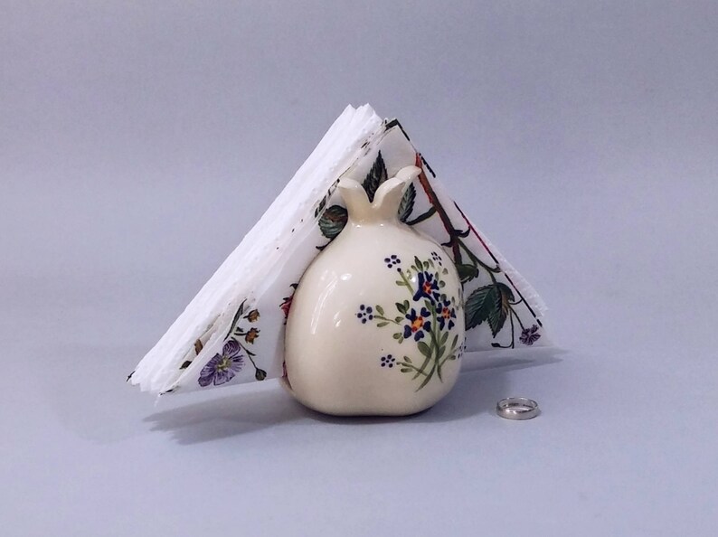 Paper Napkin Holder Napkin Holder White Pomegranate Napkin Etsy