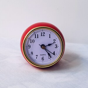 Red Desk Clock, Red Desk Decor, Small Desk Clock, Ceramic Ball Clock ...