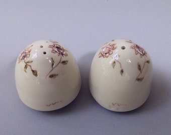 Ceramic Salt and pepper shakers, floral white salt and pepper set made in retro style.