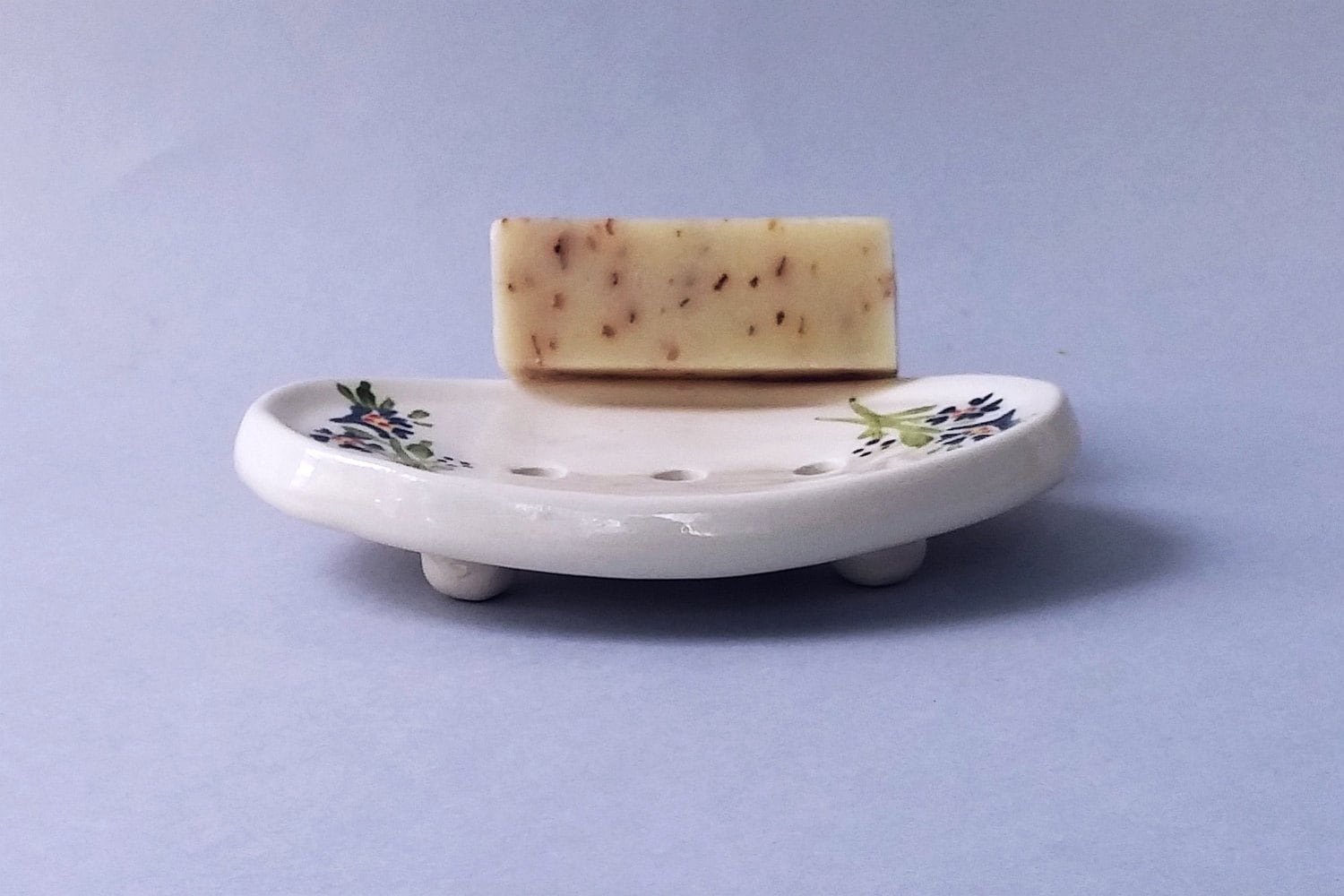 White Ceramic Soap dish Oval soap holder sponge holder Etsy