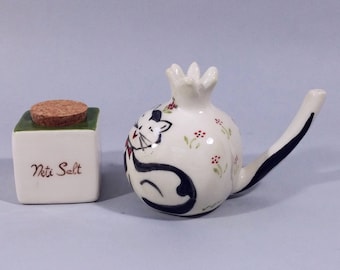 Neti Pot de cerámica para gatos hecho a mano: enjuague nasal, irrigación nasal