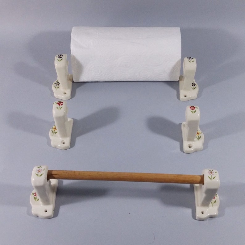 Towel paper holder Ceramic paper towel holder Wall mounted Etsy