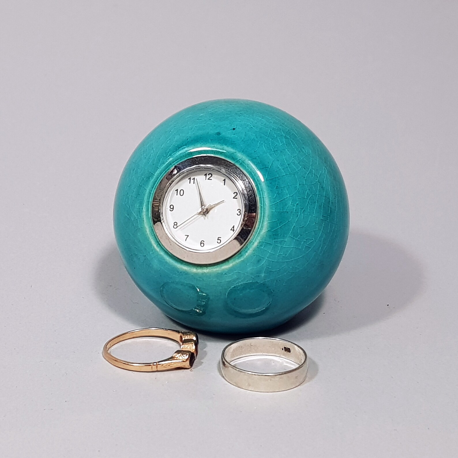 Turquoise Desk Clock Small Table Clock Desk Accessories Etsy