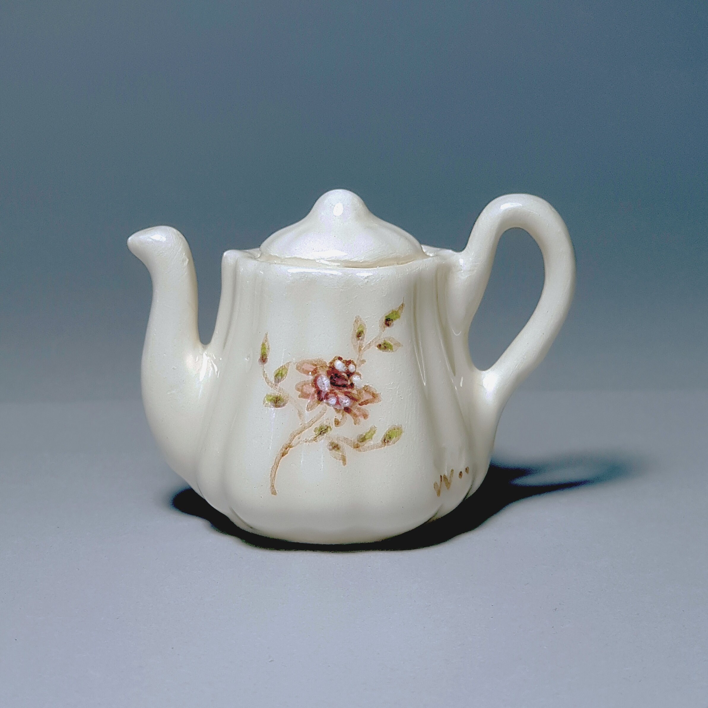 Miniature Teapot Clock Vintage Table Clock Small Desk Clock Etsy