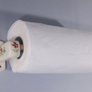 Supporto di carta del tovagliolo, Portarotolo da cucina in ceramica parete montato, stile retrò Vintage, arredamento cucina, porta carta igienica fiori giallo blu rosso