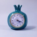 Turquoise pomegranate clock, Table clock, Desk clock, Ceramic clock, Retro Vintage style Clock, Shelf clock, Handmade pomegranate shape product logo