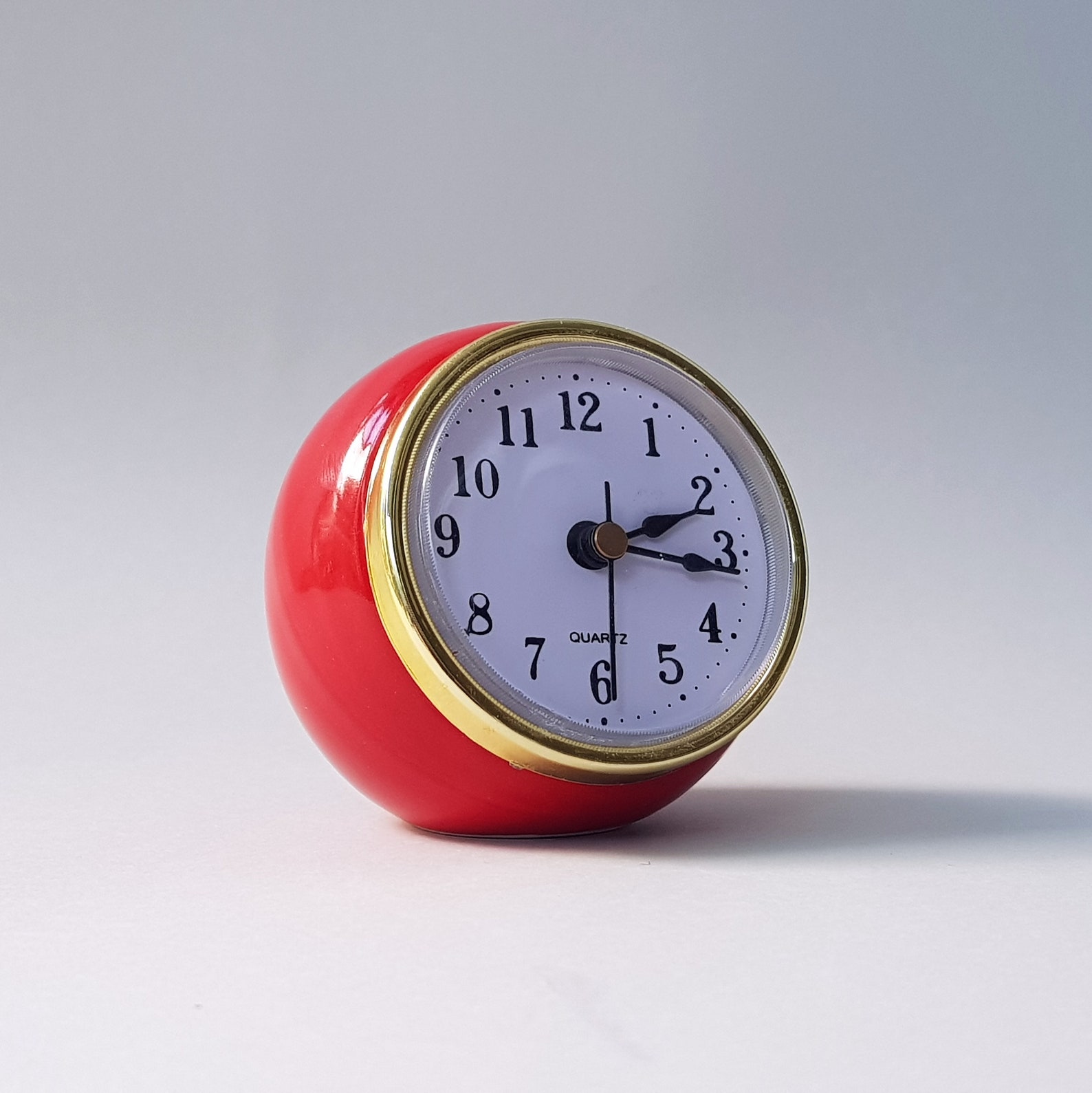 Red Desk Clock Red Desk Decor Small Desk Clock Ceramic Ball - Etsy