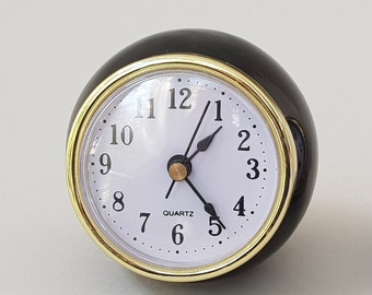 small black desk clock, a handmade ceramic ball desk clock in retro vintage style