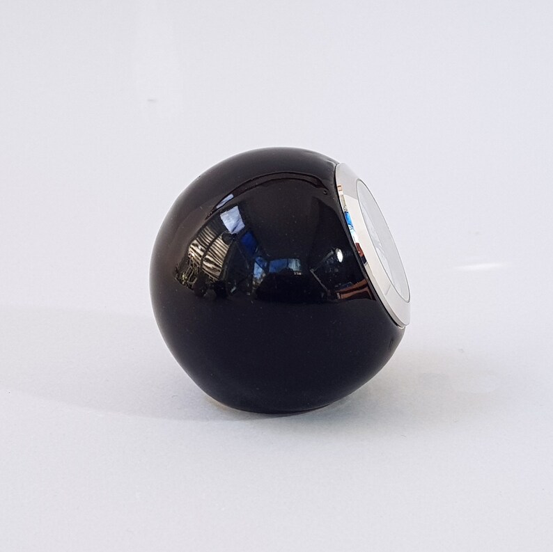 Small Desk Clock Black Desk Clock a Beautiful Ceramic Ball Etsy