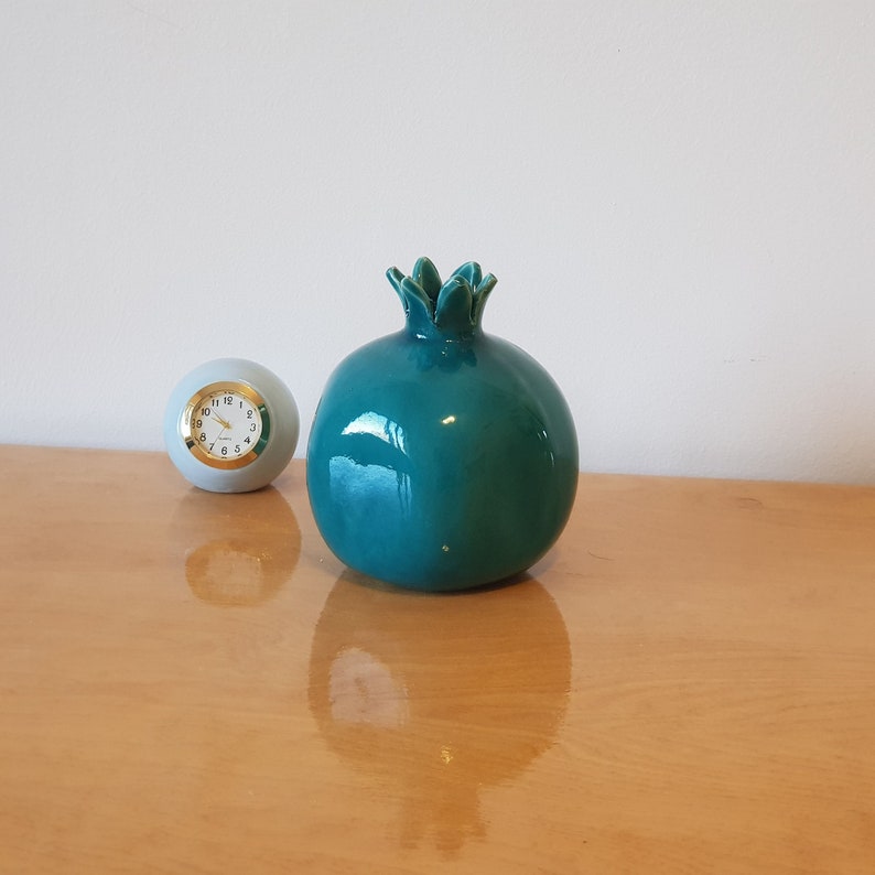 Ceramic vase, Small turquoise vase, Bud vase Home decor vase Home decor pomegranate Pomegranate decor Gift for her Flower vase Gift under 50 image 4