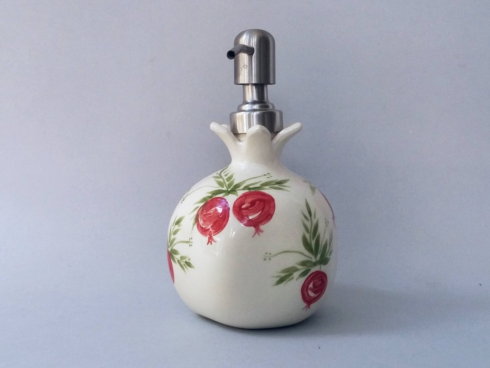 Soap Dispenser White Ceramic Pomegranate Shape Ceramic Soap Etsy