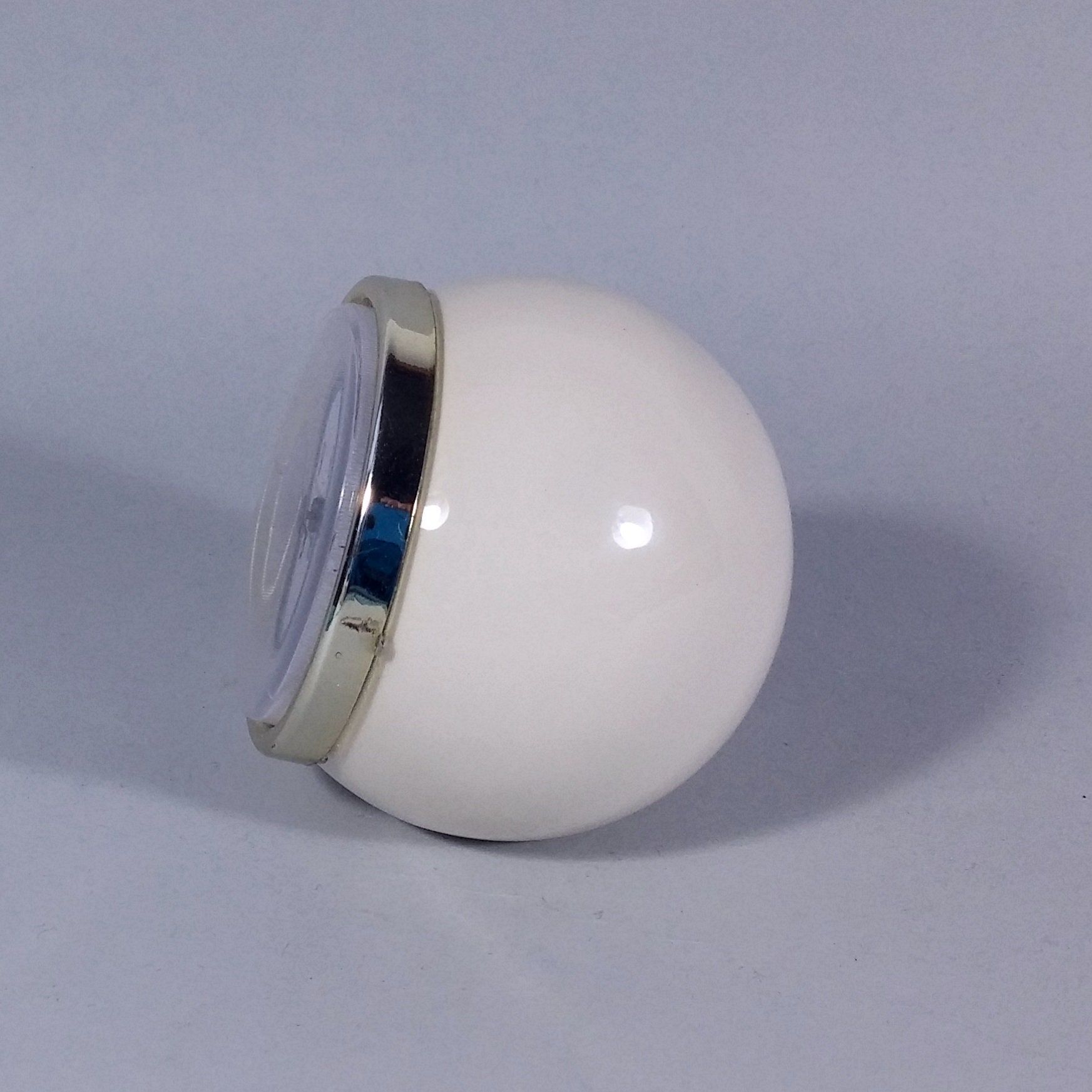 White Ceramic Ball Desk Clock: Retro Small Table Clock - Etsy