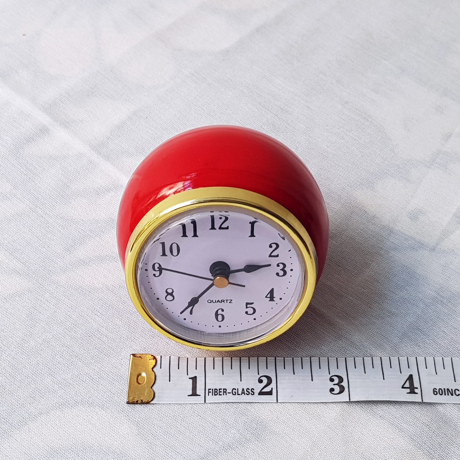 Red Desk Clock Red Desk Decor Small Desk Clock Ceramic Ball - Etsy