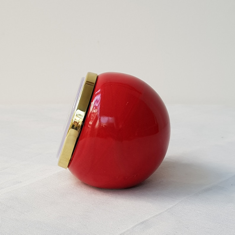Red Desk Clock Red Desk Decor Small Desk Clock Ceramic Ball Etsy