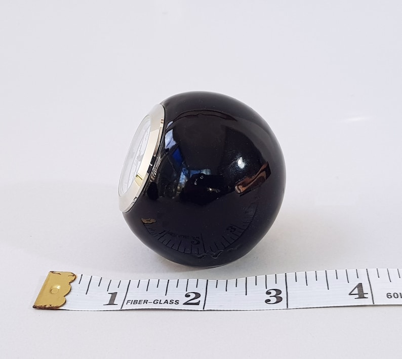 Small Desk Clock Black Desk Clock a Beautiful Ceramic Ball Etsy