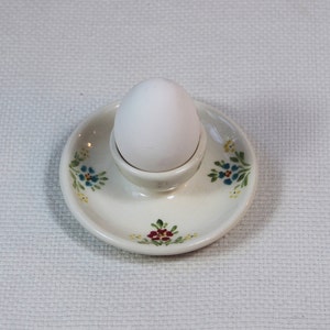 Egg cup, Ceramic egg cup, retro style, White ceramic egg cup, vintage style, handmade egg cup, eggcup, ceramic eggcup, floral egg dish red