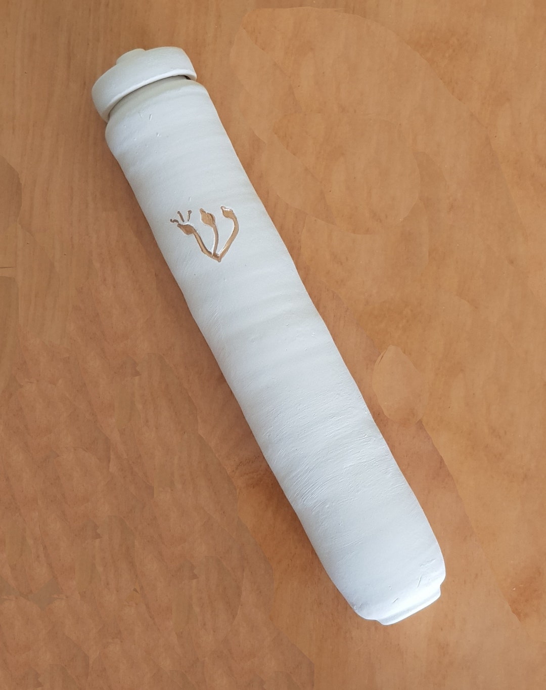 Large White Mezuzah With Scroll optional Inspired by Qumran Etsy