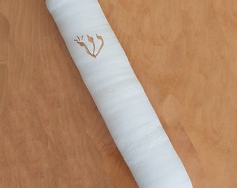 Large white Mezuzah with scroll (optional),  inspired by Qumran vessels, Jewish wedding gift, outdoor Mezuzah case