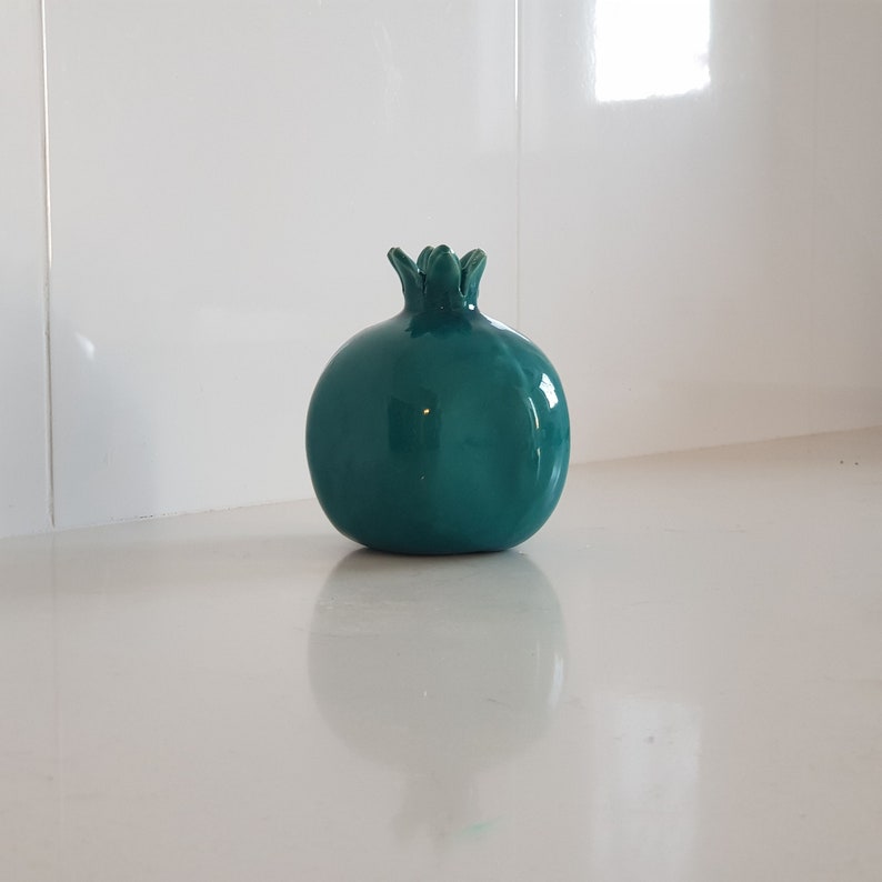 Ceramic vase, Small turquoise vase, Bud vase Home decor vase Home decor pomegranate Pomegranate decor Gift for her Flower vase Gift under 50 image 10