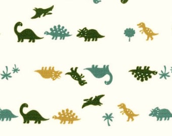 Itty Bitty Dinosaurs Fabric - Kokka Kawaii Japanese Import Fabric - OOP VHTF