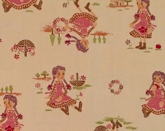 Anne of Green Gables Fabric in Sepia - Retro Children's Book Fairy Tale Fairytale - Yuwa Japanese Import Fabric OOP VHTF Retired Collectible