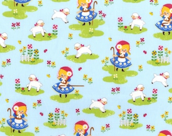 Little Bo Peep in Blue - Kawaii Fairy Tale Folk Nursery Rhyme Bedtime Story Push Pin Cosmo Japanese Import Fabric - OOP VHTF Collectible