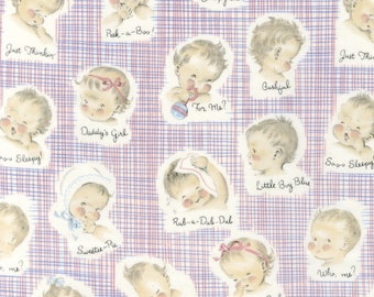 Little Charmers - Vintage Reproduction MCM Retro Children Baby Babies Fabric - Michael Miller Out Of Print OOP HTF