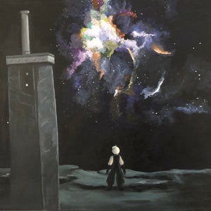 final fantasy 7 remake art print | cloud strife sephiroth acrylic painting print