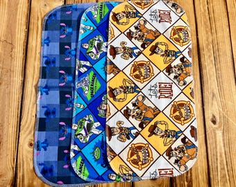 Disney Characters Flannel Fabric Baby Burp Rags