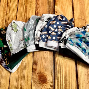 Woodland, Bears, Moose, Cactus, Camping, S&#39;mores, Mountains Stretch Knit Fabric Baby Hats