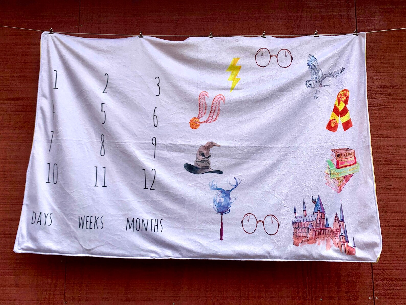 Harry Potter Baby Milestone Blanket Etsy