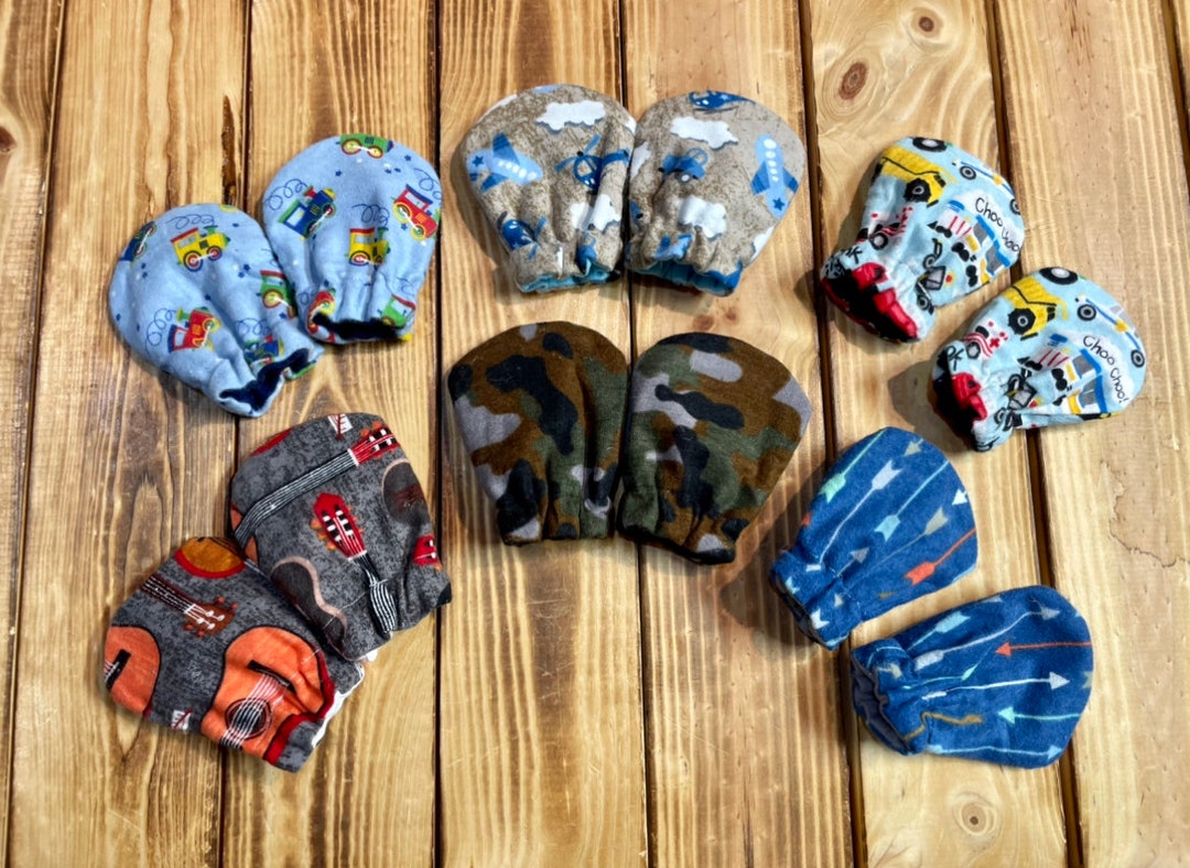 Cars, Trucks, Trains, Airplanes, Guitars, Camo Flannel Baby Mittens - Etsy
