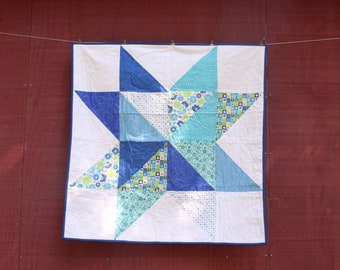 Blue Little Star Baby Quilt