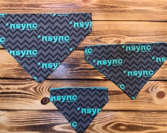 NSYNC Black Chevron Dog Collar Bandanas