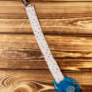 Girl Clip Pacifier Holder Dots