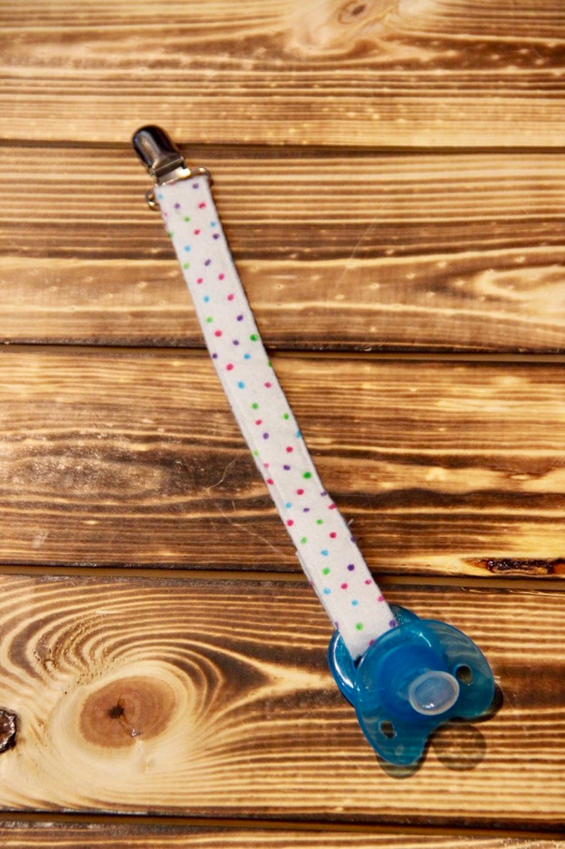 Girl Clip Pacifier Holder Dots