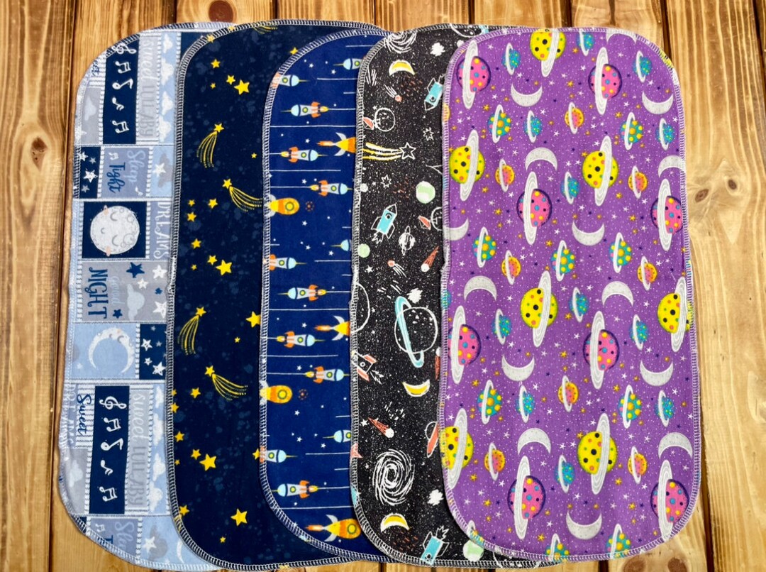Stars, Space, Solar System Flannel Burp Rags - Etsy