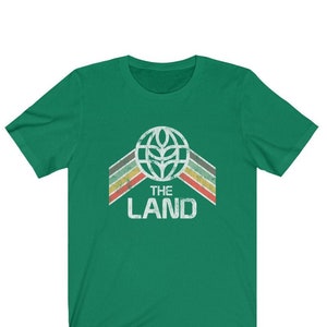 The Land T-Shirt with Green, Yellow and Red Rainbow Stripes - A Retrocot Original