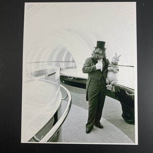 Reprint of 1982 EPCOT Center Dreamfinder and Figment in the Rainbow Corridor - Walt Disney Productions Black and White Press Photo 8x10