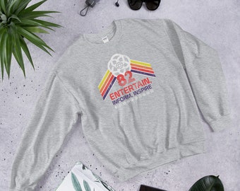 EPCOT Center 1982 Sweatshirt Crew Neck with Rainbow Stripes - A Retrocot Original
