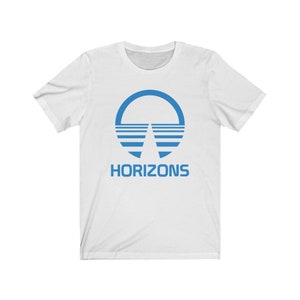 Horizons Logo in Blue T-Shirt from EPCOT Center Attraction Pavilion Shirt - A Retrocot Original