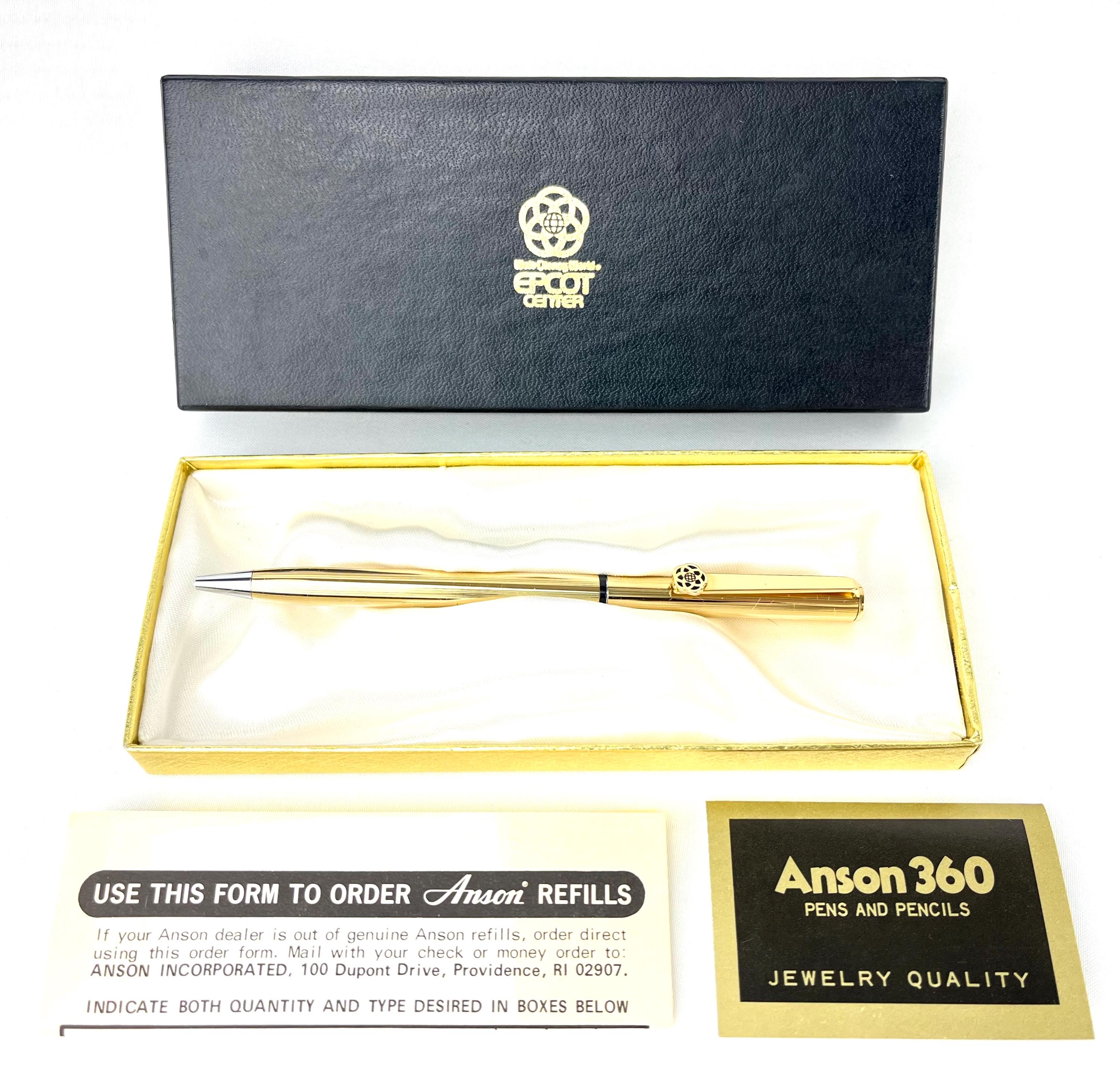 Disneyland Anson ペン Anson EPCOT Center Gold Pen With the EPCOT Center Logo