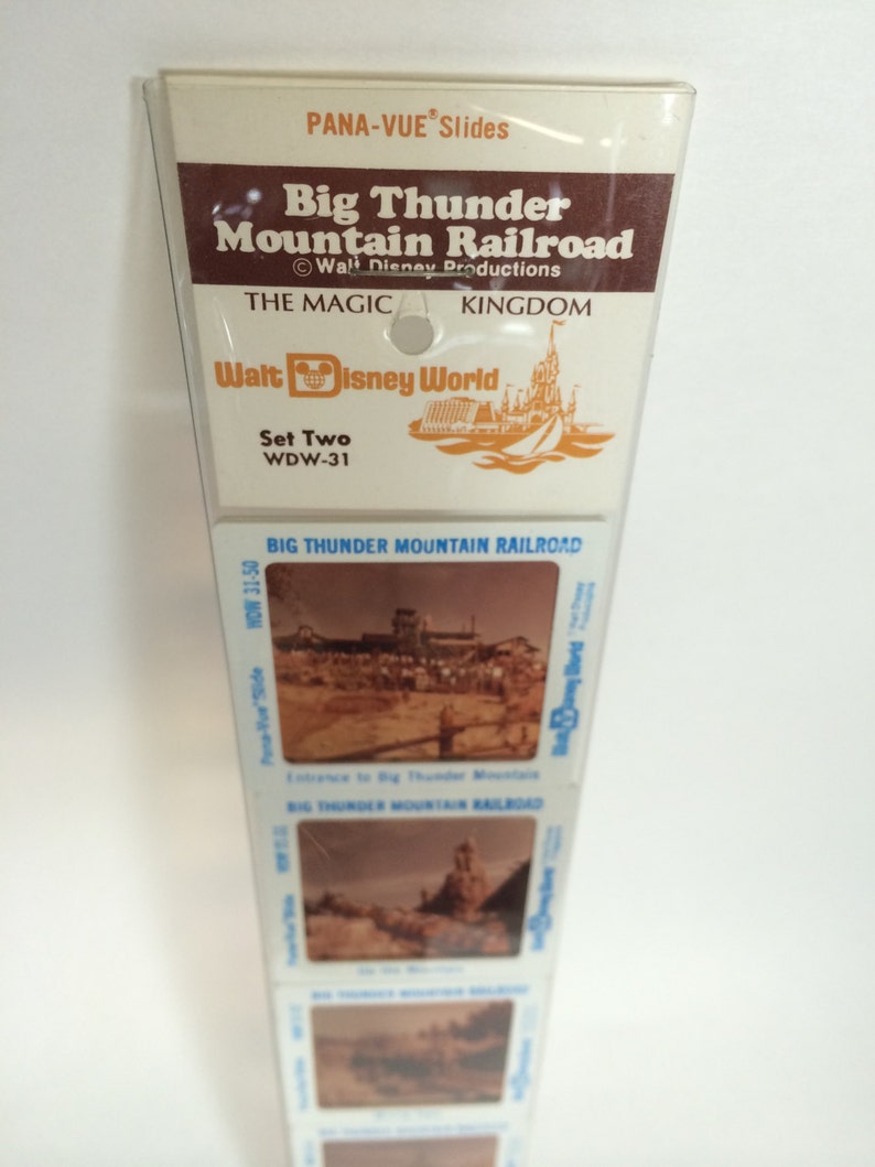 Big Thunder Railroad Pana-Vue Slides Walt Disney World Vintage Disneyana New in Package Set of 5 Five