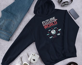 EPCOT Future World Map Hoodie, Including Classic Attractions Horizons, The Land, World of Motion - A Retrocot Original