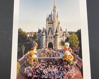 1991 Magic Kingdom Cinderella Castle Press Publicity Photo Mickey Mouse Donald Goofy Pluto Minnie Dopey 8 x 10 Full Color Walt Disney World