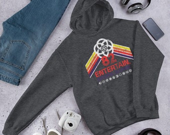EPCOT Center Retro Disney World Sweatshirt Hoodie - Future World Pavilion Logos, Yellow, Orange, Red, Purple Rainbow - A Retrocot Original